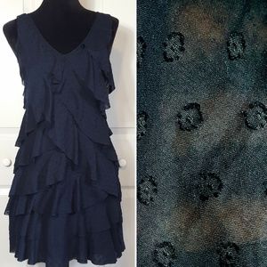 Loft Layered Tired Flounce Ruffle Eyelet Dress